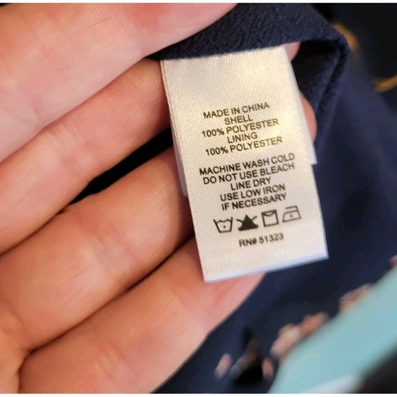 Navy Blue Floral Chiffon Ruffle Hi Lo Whimsigoth Maxi Dress 1 State Sz 2X - Picture 7 of 8